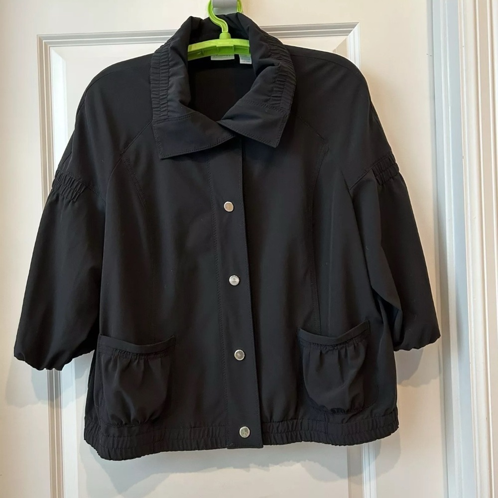 Zenergy by Chico's Black Lightweight Jacket 3/4 Sleeves Sz XL (3) Casual